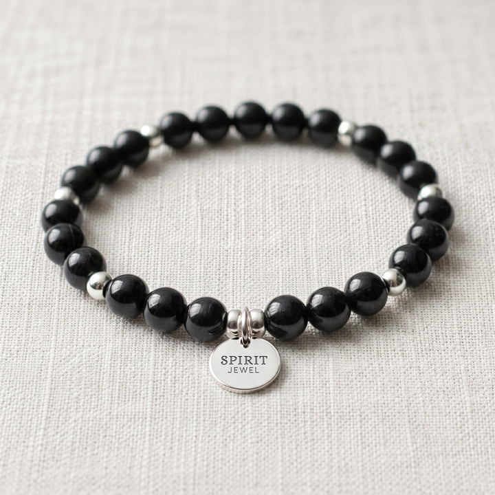 Black Tourmaline Personalised Crystal Gemstone Bracelet