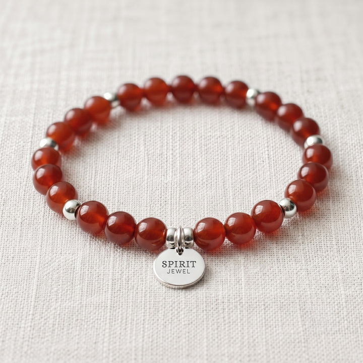 Carnelian Personalised Crystal Gemstone Bracelet