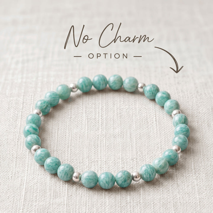 Amazonite Crystal Beaded Bracelet, 925 Sterling Silver