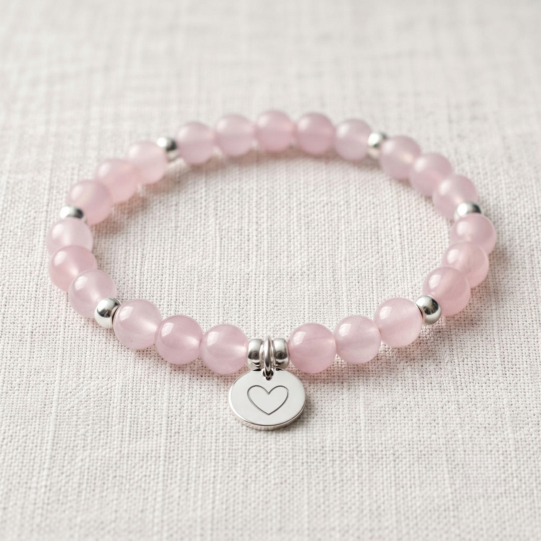 Morganite Personalised Crystal Gemstone Bracelet