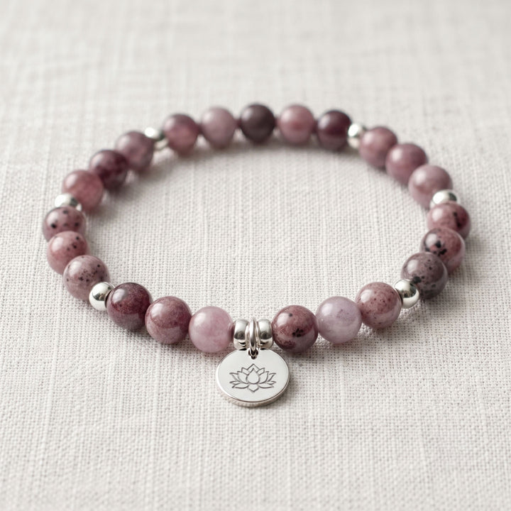 Lepidolite Personalised Crystal Gemstone Bracelet