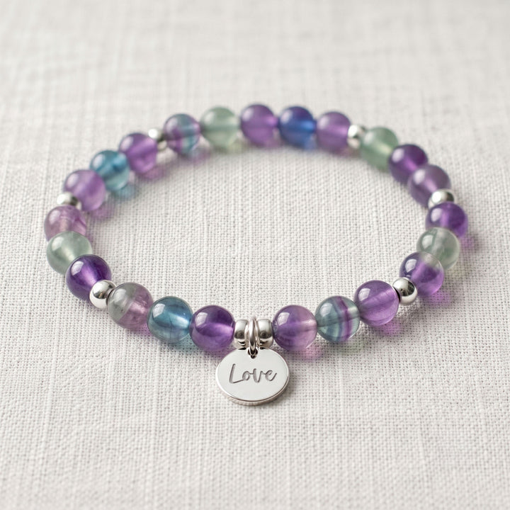 Fluorite Personalised Crystal Gemstone Bracelet