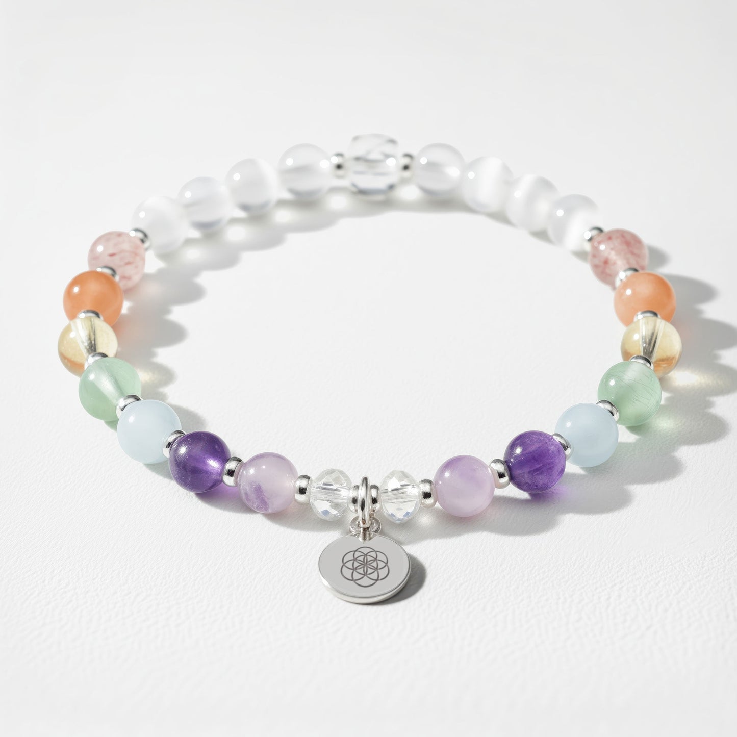 Chakra Crystal Healing Bracelet in Pastel Tones