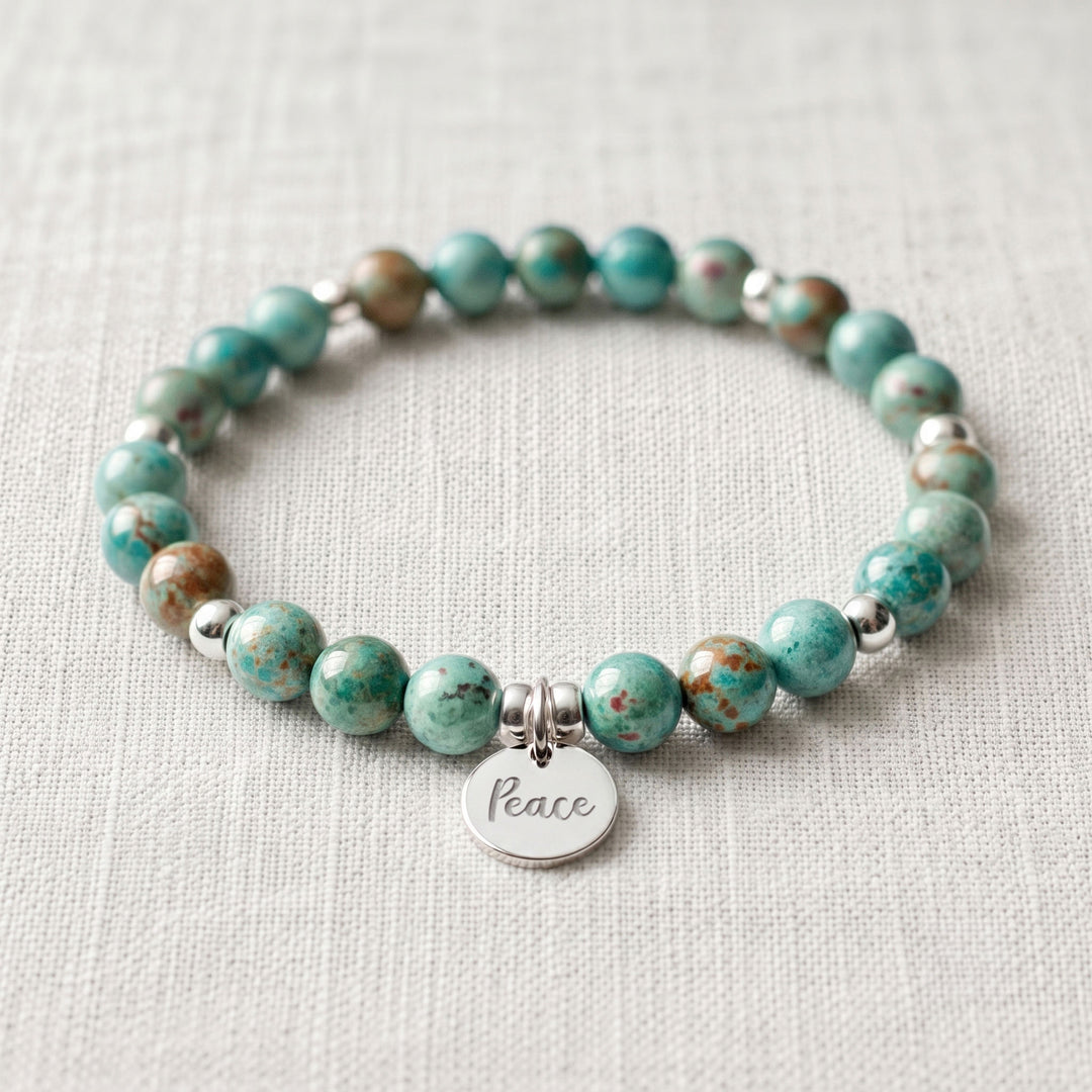 Chrysocolla Personalised Crystal Gemstone Bracelet