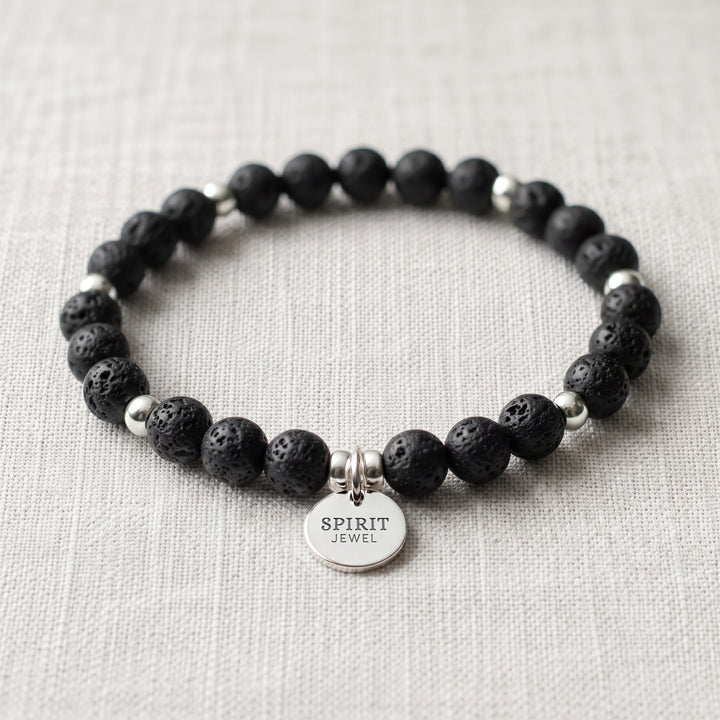 Lava Rock Personalised Crystal Gemstone Bracelet