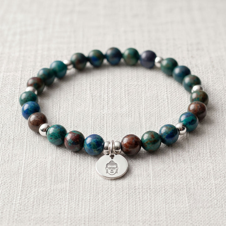 Azurite Personalised Crystal Gemstone Bracelet