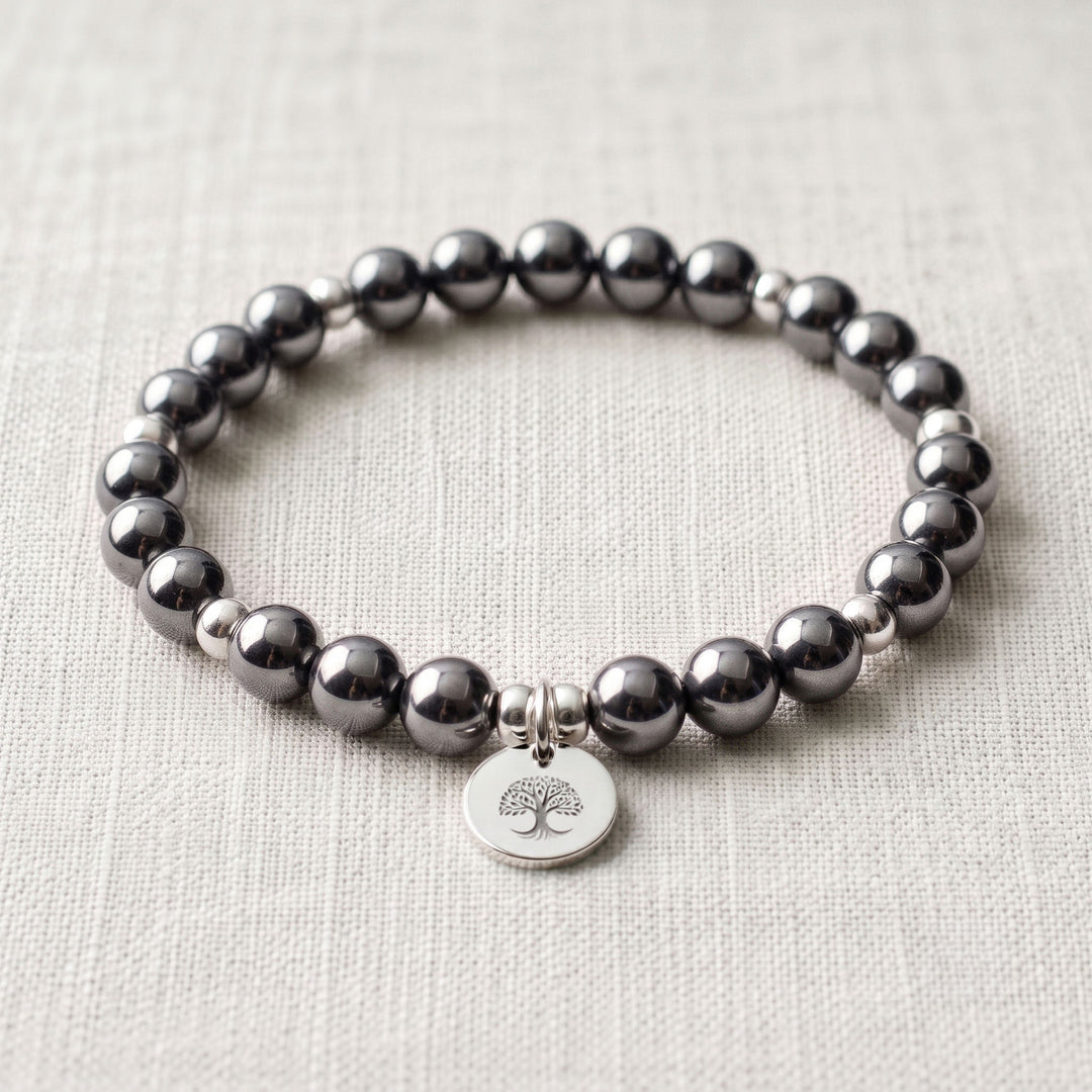 Hematite Personalised Crystal Gemstone Bracelet