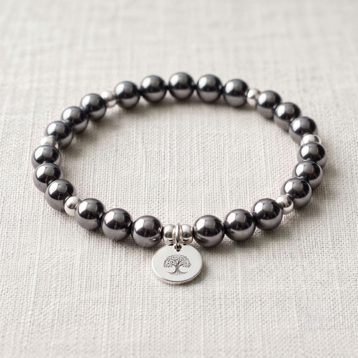 Hematite Personalised Crystal Gemstone Bracelet