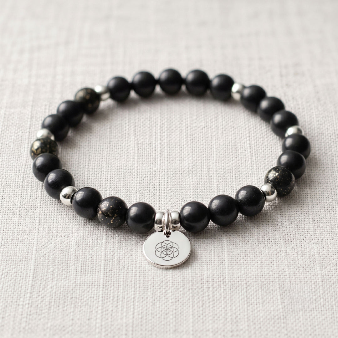 Shungite Personalised Crystal Gemstone Bracelet
