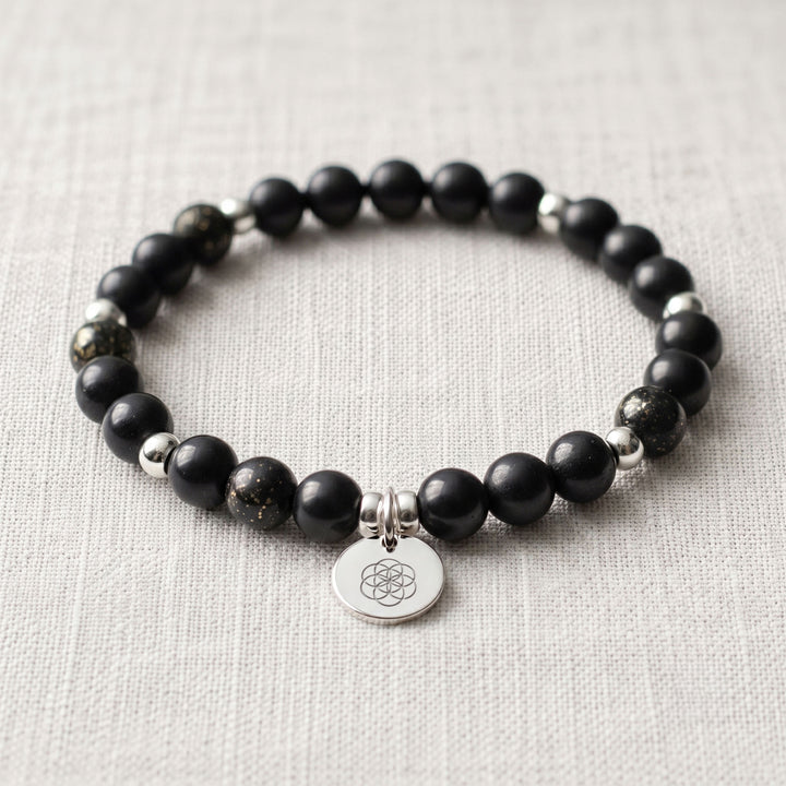 Shungite Personalised Crystal Gemstone Bracelet