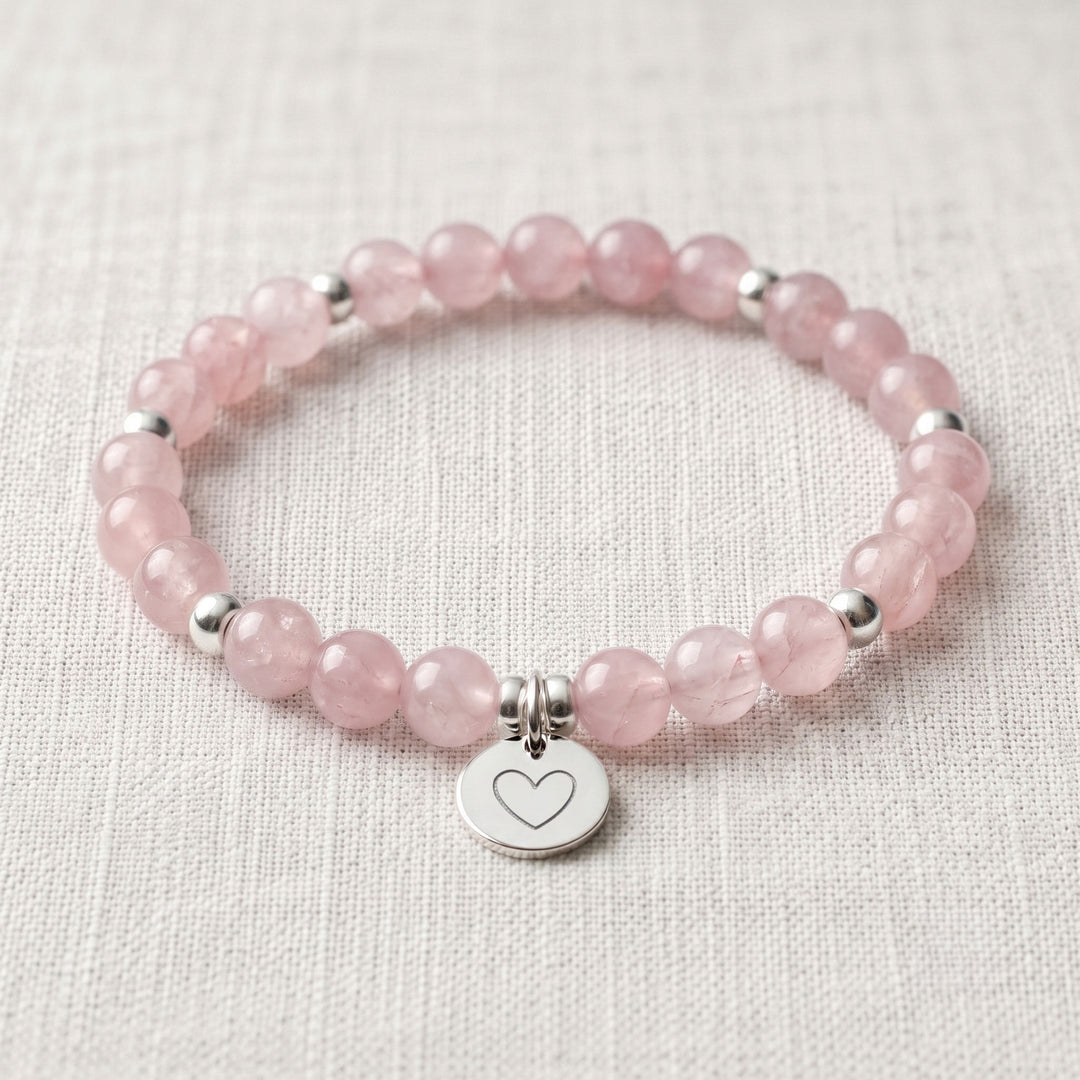 Rose Quartz Personalised Crystal Gemstone Bracelet