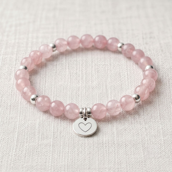 Rose Quartz Personalised Crystal Gemstone Bracelet