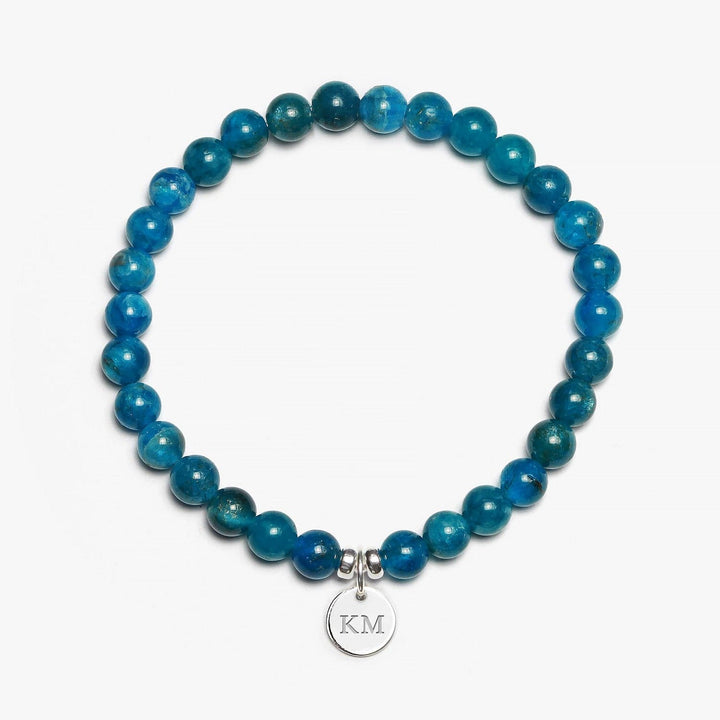 Spirit Jewel Bracelets 2 Initials / S (16cm) Apatite Crystal Gemstone Bracelet