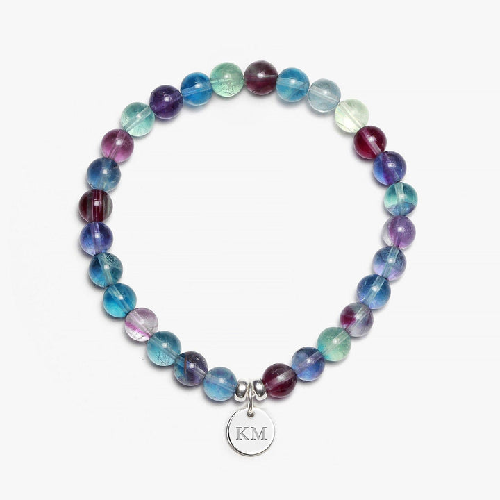 Spirit Jewel Bracelets 2 Initials / S (16cm) Fluorite Crystal Gemstone Bracelet