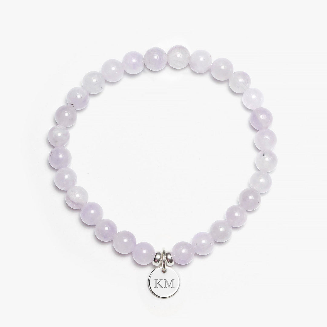 Spirit Jewel Bracelets 2 Initials / S (16cm) Lavender Amethyst Crystal Gemstone Bracelet