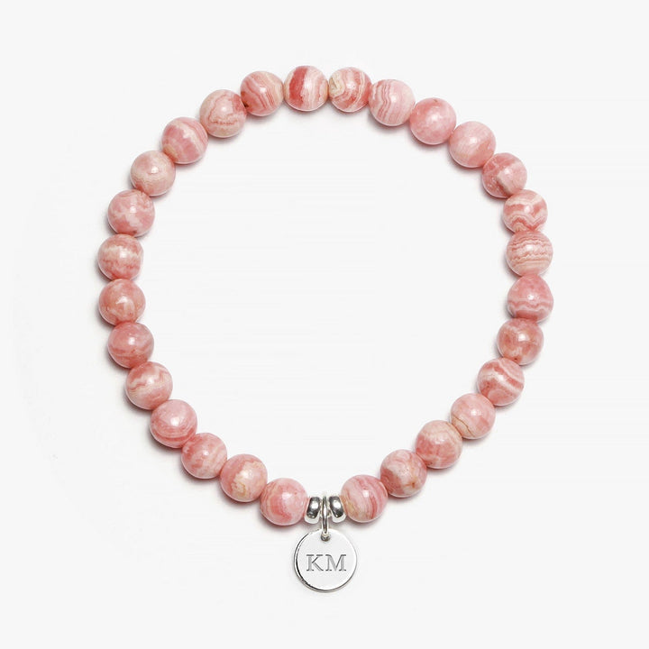 Spirit Jewel Bracelets 2 Initials / Small (16cm) Rhodochrosite Crystal Gemstone Bracelet