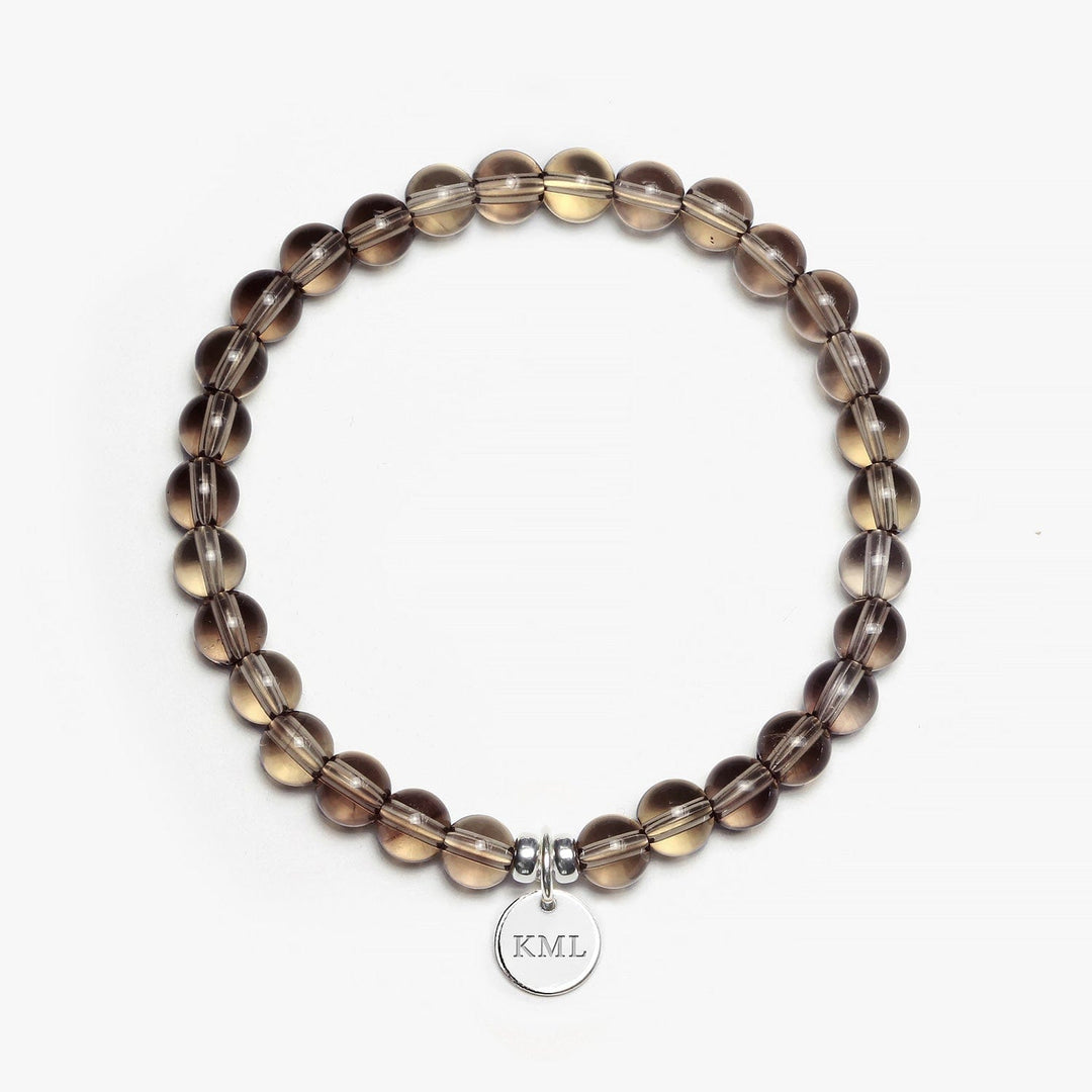 Spirit Jewel Bracelets 3 Initials / S (16cm) Smoky quartz Crystal Gemstone Bracelet