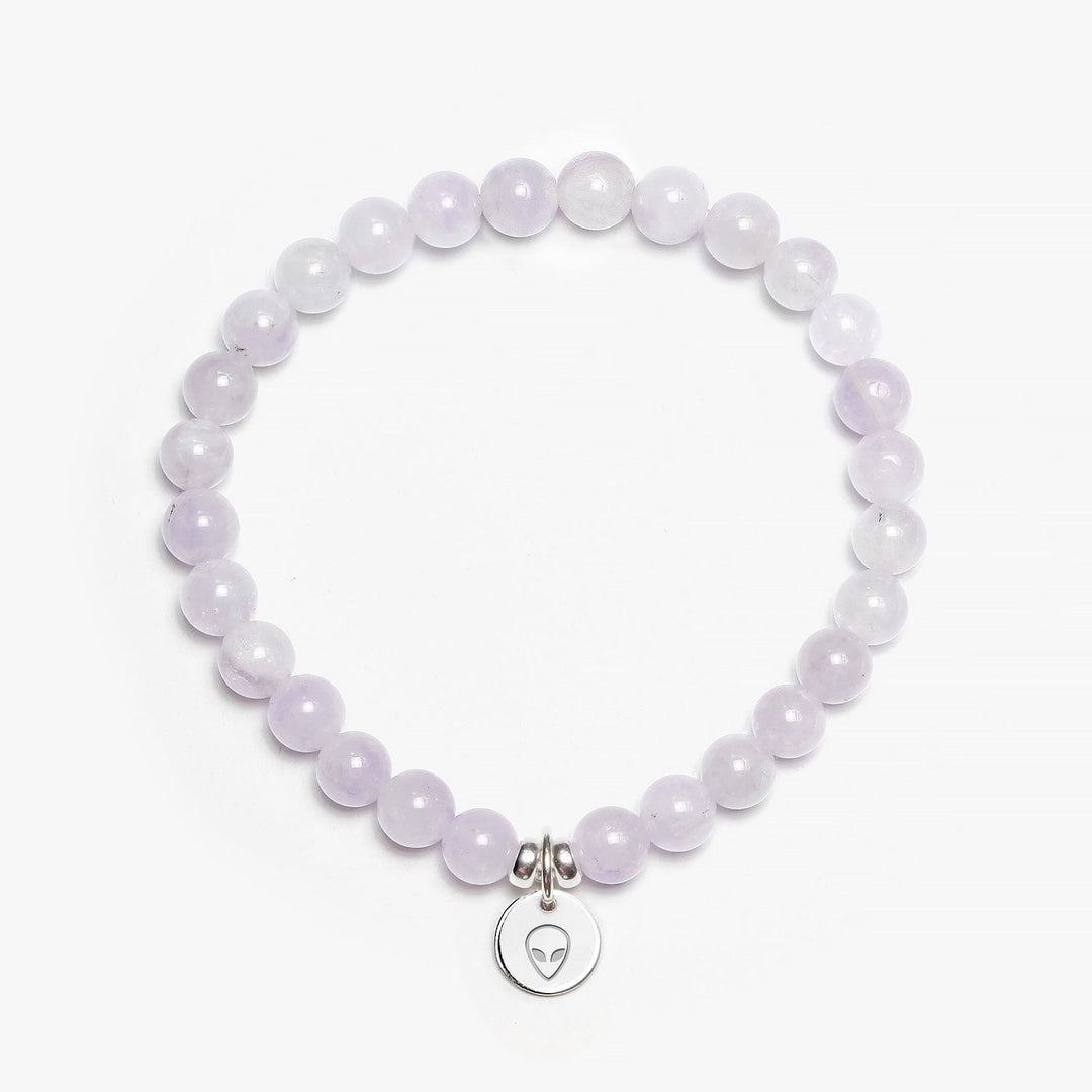 Spirit Jewel Bracelets Alien Symbol / Small (16cm) Lavender Amethyst Crystal Gemstone Bracelet