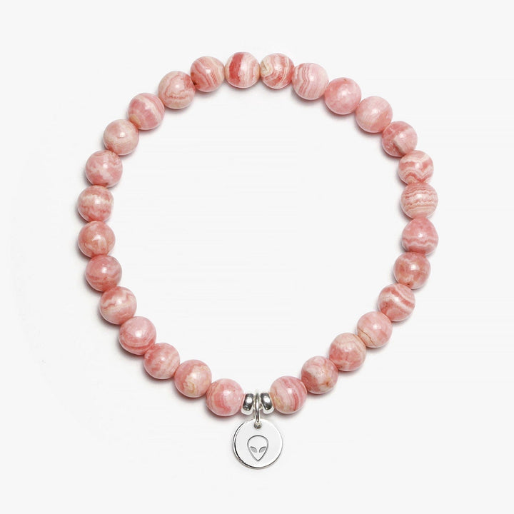 Spirit Jewel Bracelets Alien Symbol / Small (16cm) Rhodochrosite Crystal Gemstone Bracelet