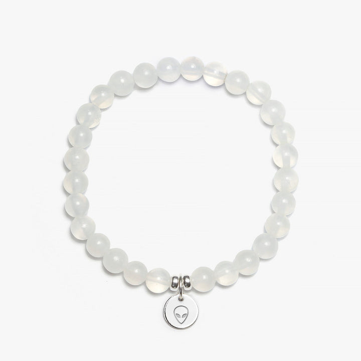 Spirit Jewel Bracelets Alien Symbol / Small (16cm) Selenite Crystal Gemstone Bracelet