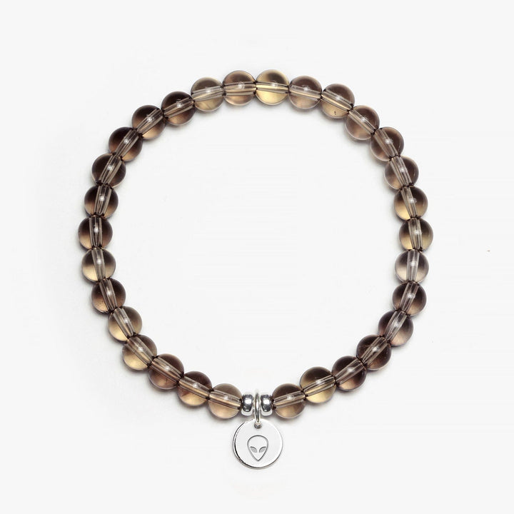 Spirit Jewel Bracelets Alien Symbol / Small (16cm) Smoky quartz Crystal Gemstone Bracelet