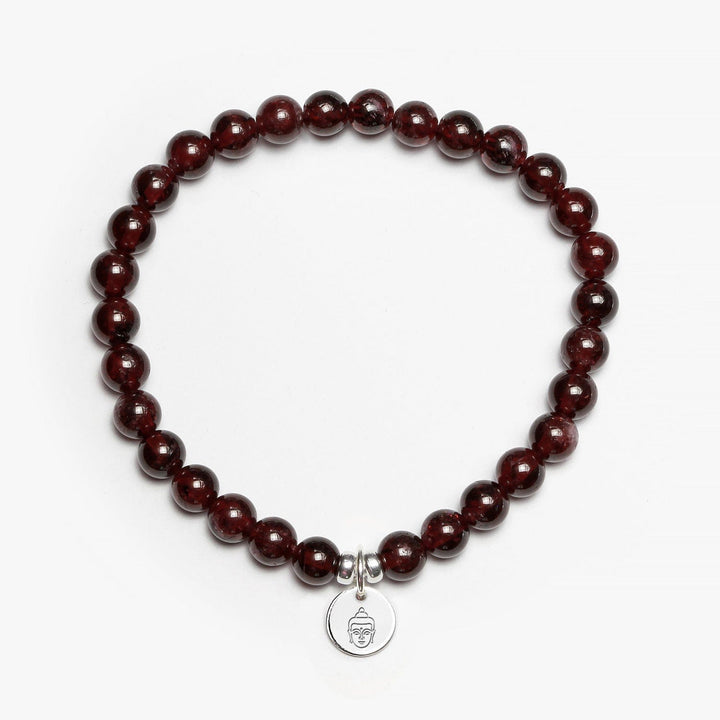 Spirit Jewel Bracelets Buddha Head / S (16cm) Garnet Crystal Gemstone Bracelet