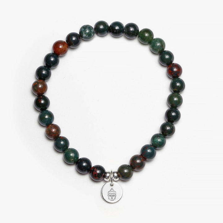 Spirit Jewel Bracelets Buddha Head Symbol / Small (16cm) Bloodstone Crystal Gemstone Bracelet