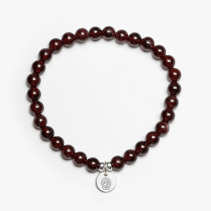 Spirit Jewel Bracelets Buddha / S (16cm) Garnet Crystal Gemstone Bracelet