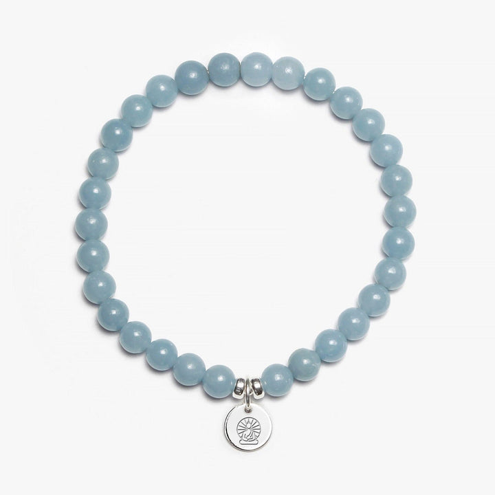 Spirit Jewel Bracelets Buddha Symbol / Small (16cm) Angelite Crystal Gemstone Bracelet