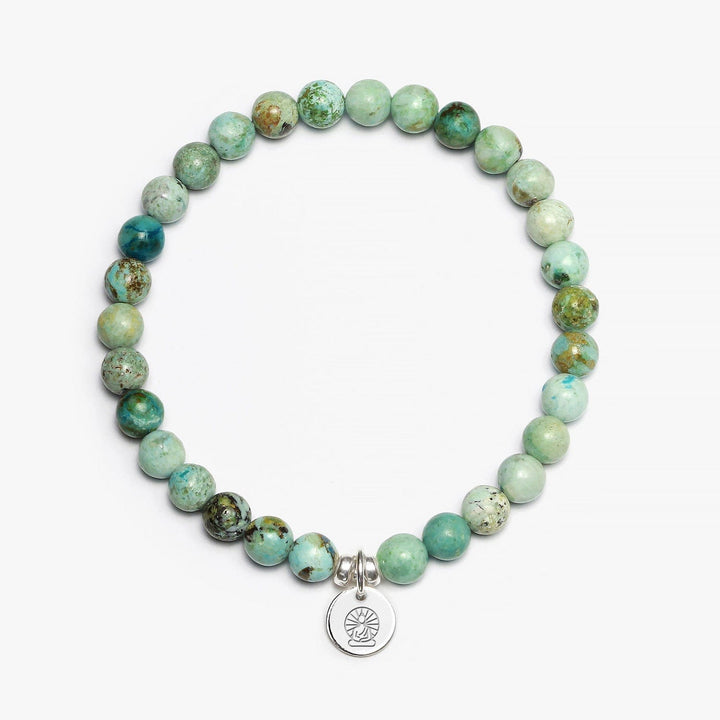 Spirit Jewel Bracelets Buddha Symbol / Small (16cm) Chrysocolla Crystal Gemstone Bracelet