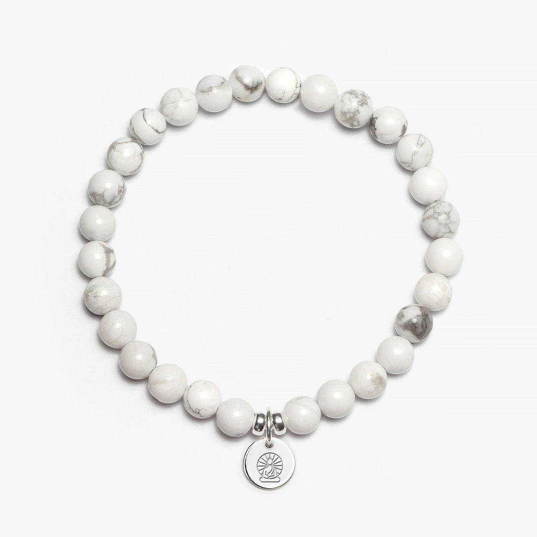 Spirit Jewel Bracelets Buddha Symbol / Small (16cm) Howlite Crystal Gemstone Bracelet