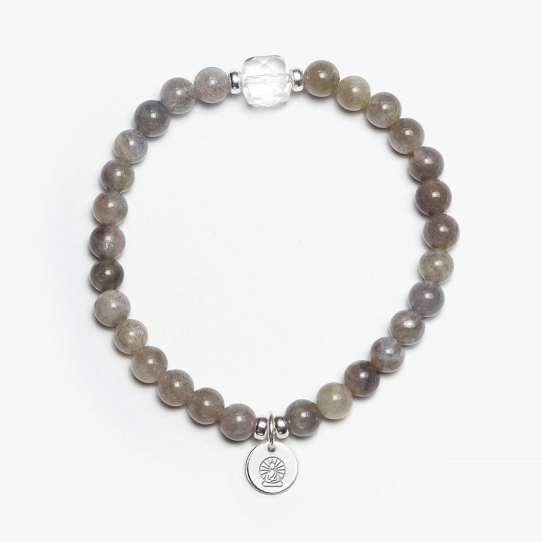 Spirit Jewel Bracelets Buddha Symbol / Small (16cm) Labradorite Crystal Gemstone Bracelet