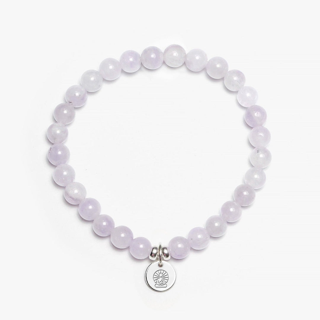 Spirit Jewel Bracelets Buddha Symbol / Small (16cm) Lavender Amethyst Crystal Gemstone Bracelet