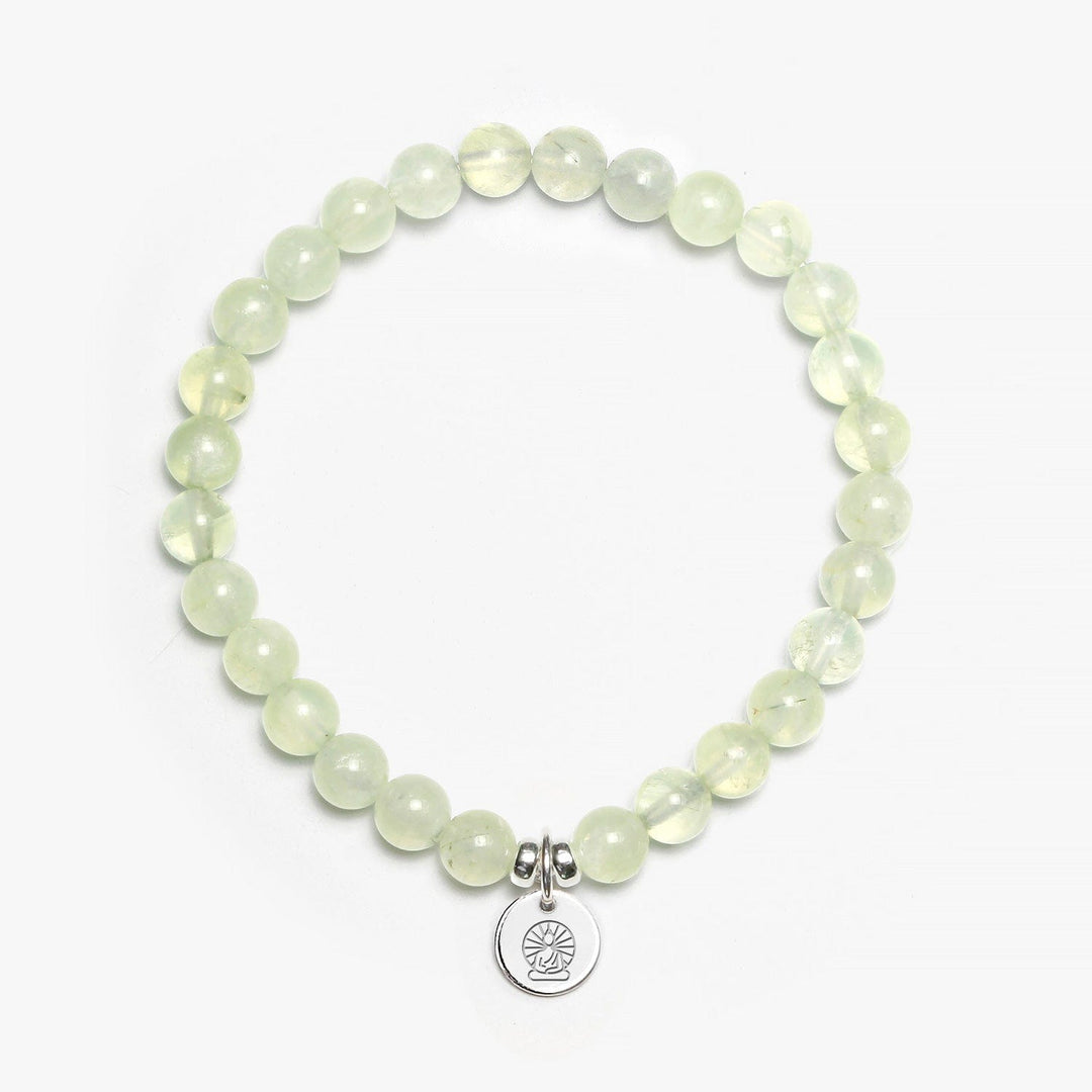 Spirit Jewel Bracelets Buddha Symbol / Small (16cm) Prehnite Crystal Gemstone Bracelet