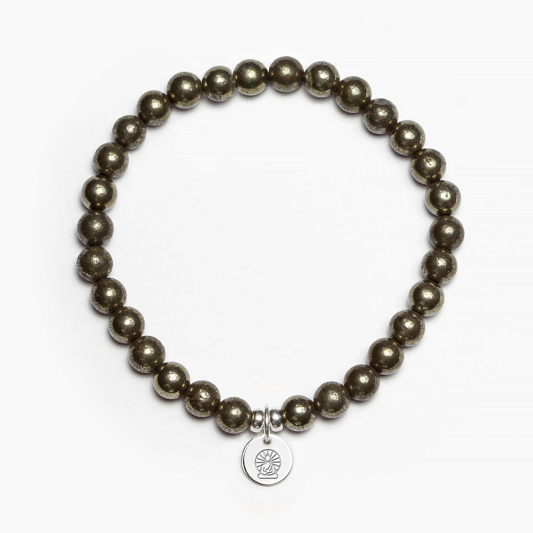 Spirit Jewel Bracelets Buddha Symbol / Small (16cm) Pyrite Crystal Gemstone Bracelet