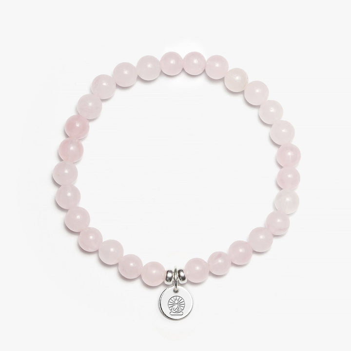 Spirit Jewel Bracelets Buddha Symbol / Small (16cm) Rose Quartz Crystal Gemstone Bracelet