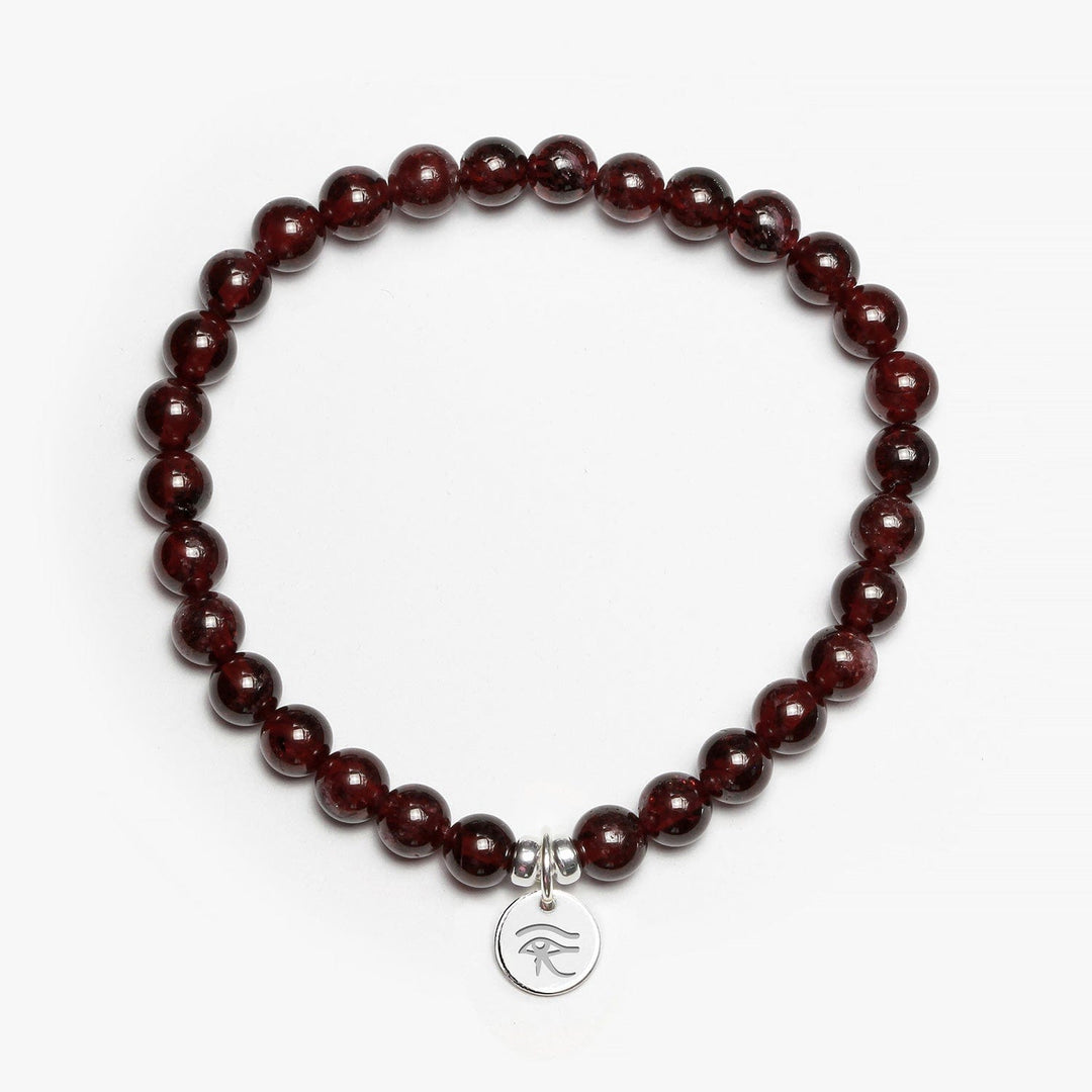 Spirit Jewel Bracelets Eye of Horus / S (16cm) Garnet Crystal Gemstone Bracelet