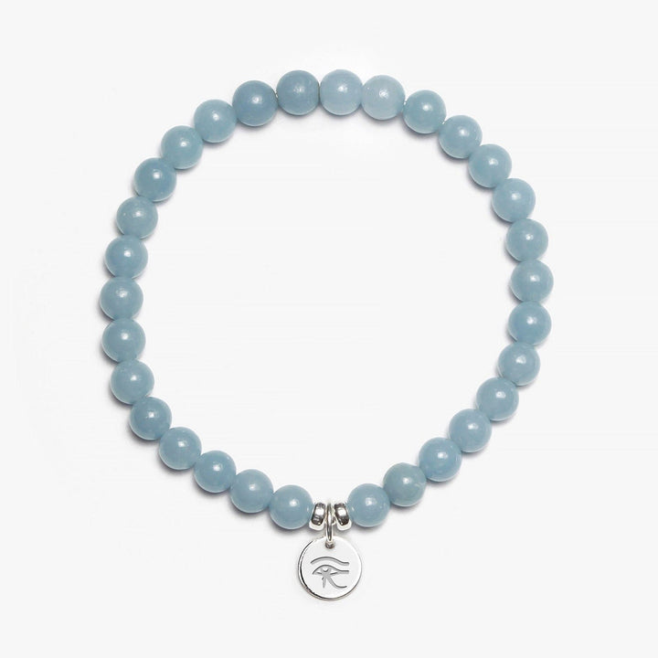 Spirit Jewel Bracelets Eye of Horus Symbol / Small (16cm) Angelite Crystal Gemstone Bracelet