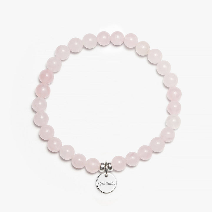 Spirit Jewel Bracelets Gratitude Word / Small (16cm) Rose Quartz Crystal Gemstone Bracelet