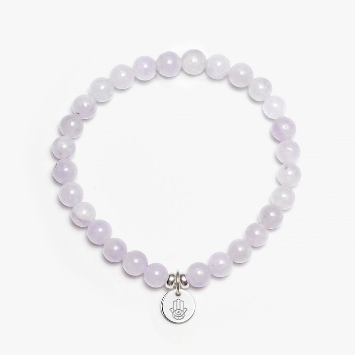 Spirit Jewel Bracelets Hamsa Hand Symbol / Small (16cm) Lavender Amethyst Crystal Gemstone Bracelet