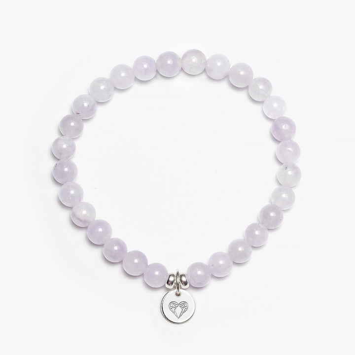 Spirit Jewel Bracelets Heart Angel Wings Symbol / Small (16cm) Lavender Amethyst Crystal Gemstone Bracelet