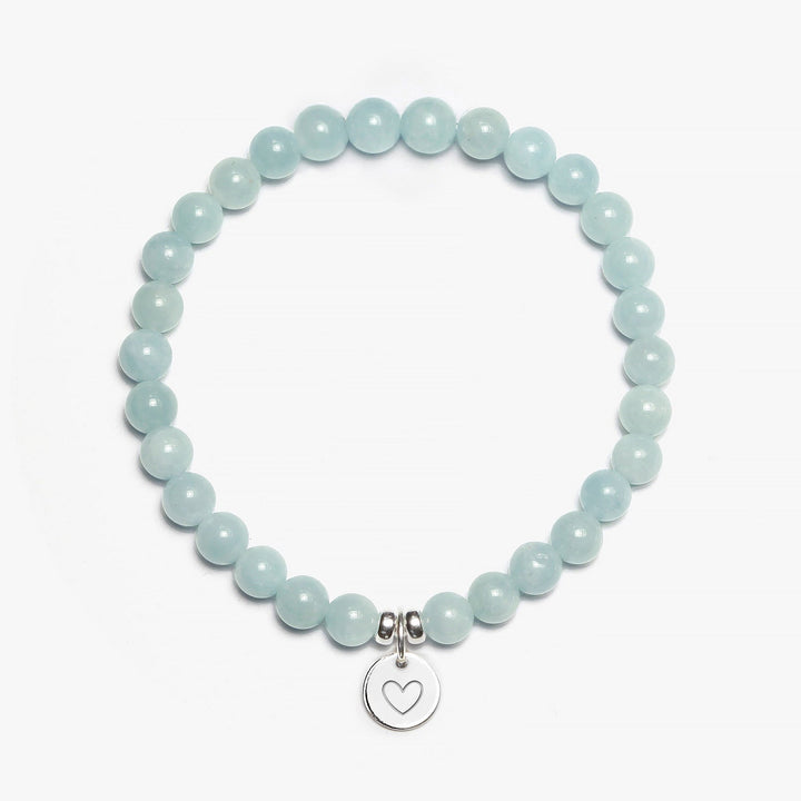 Spirit Jewel Bracelets Heart Symbol / Small (16cm) Aquamarine Crystal Gemstone Bracelet