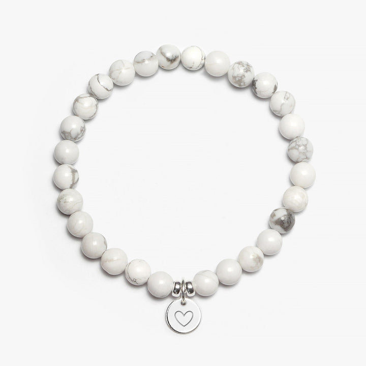 Spirit Jewel Bracelets Heart Symbol / Small (16cm) Howlite Crystal Gemstone Bracelet