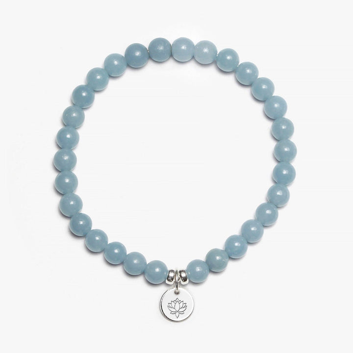 Spirit Jewel Bracelets Lotus Symbol / Small (16cm) Angelite Crystal Gemstone Bracelet