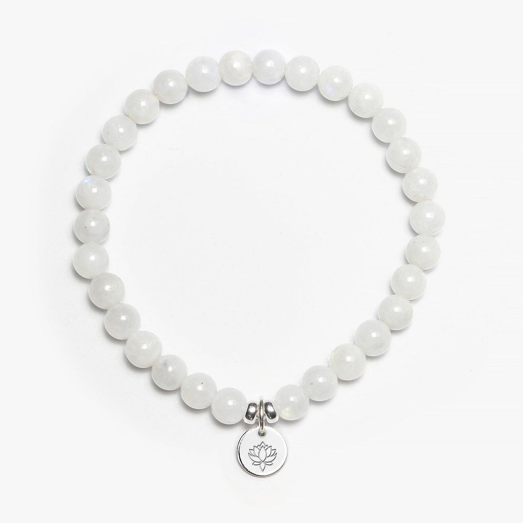 Spirit Jewel Bracelets Lotus Symbol / Small (16cm) Moonstone Crystal Gemstone Bracelet