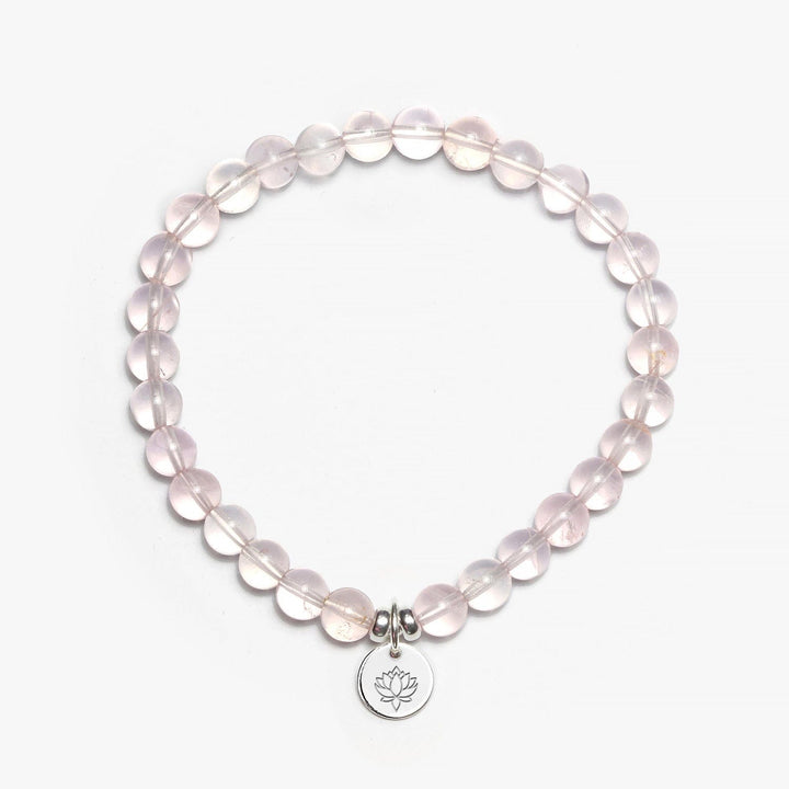 Spirit Jewel Bracelets Lotus Symbol / Small (16cm) Rose Quartz AAA Crystal Gemstone Bracelet