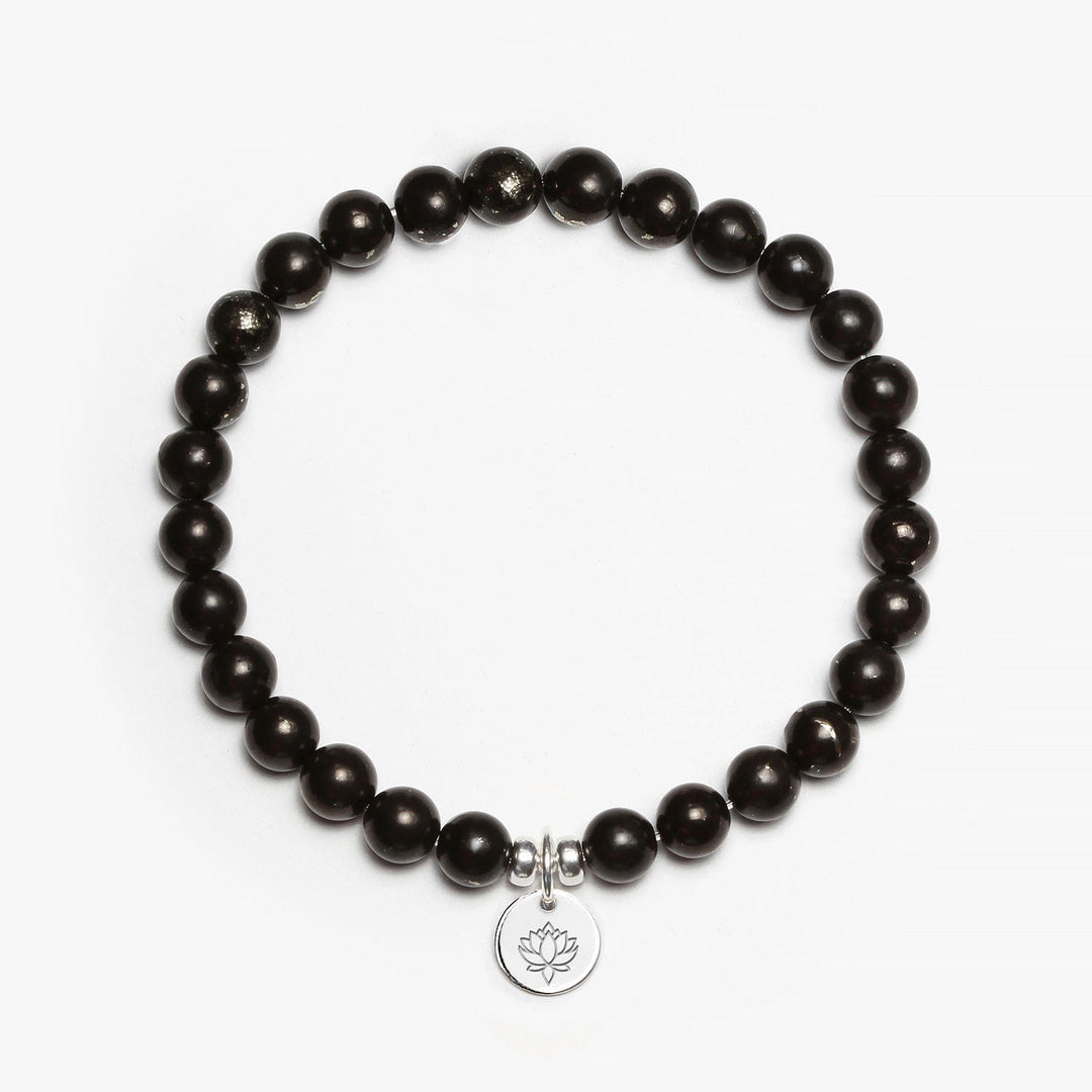 Spirit Jewel Bracelets Lotus Symbol / Small (16cm) Shungite Crystal Gemstone Bracelet