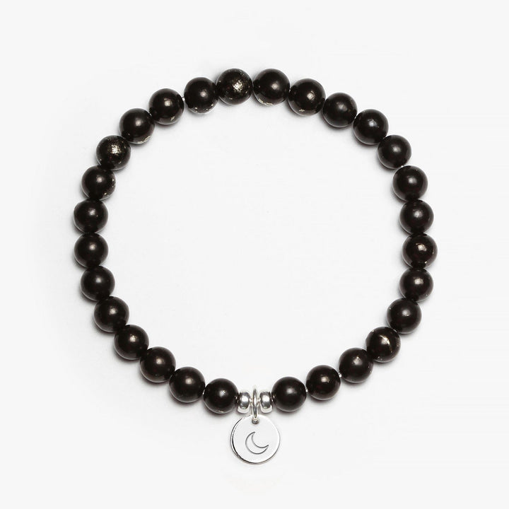 Spirit Jewel Bracelets Moon Symbol / Small (16cm) Shungite Crystal Gemstone Bracelet