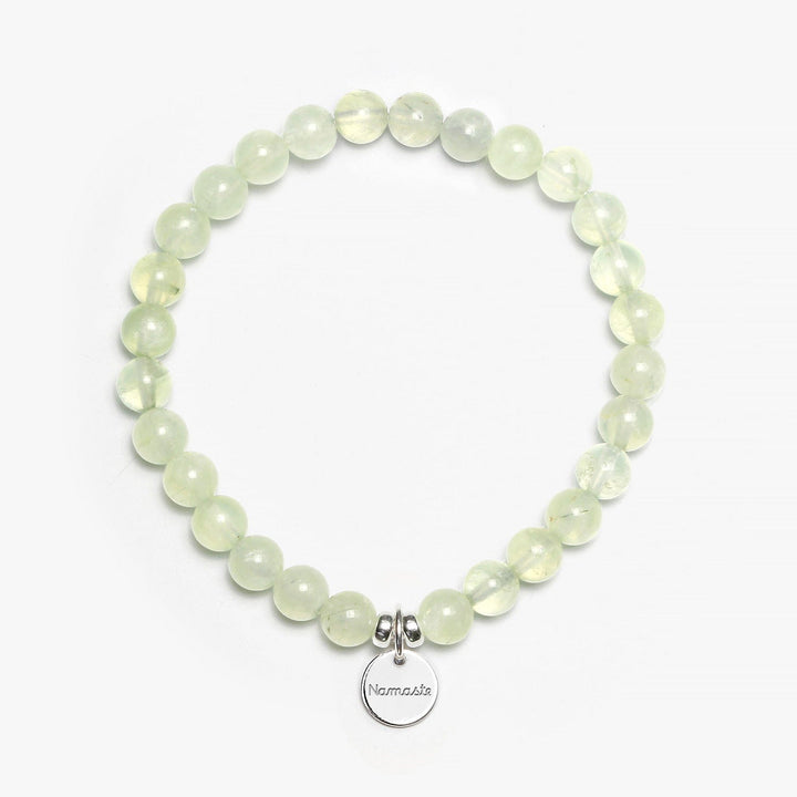 Spirit Jewel Bracelets Namaste Word / Medium (18cm) Prehnite Crystal Gemstone Bracelet