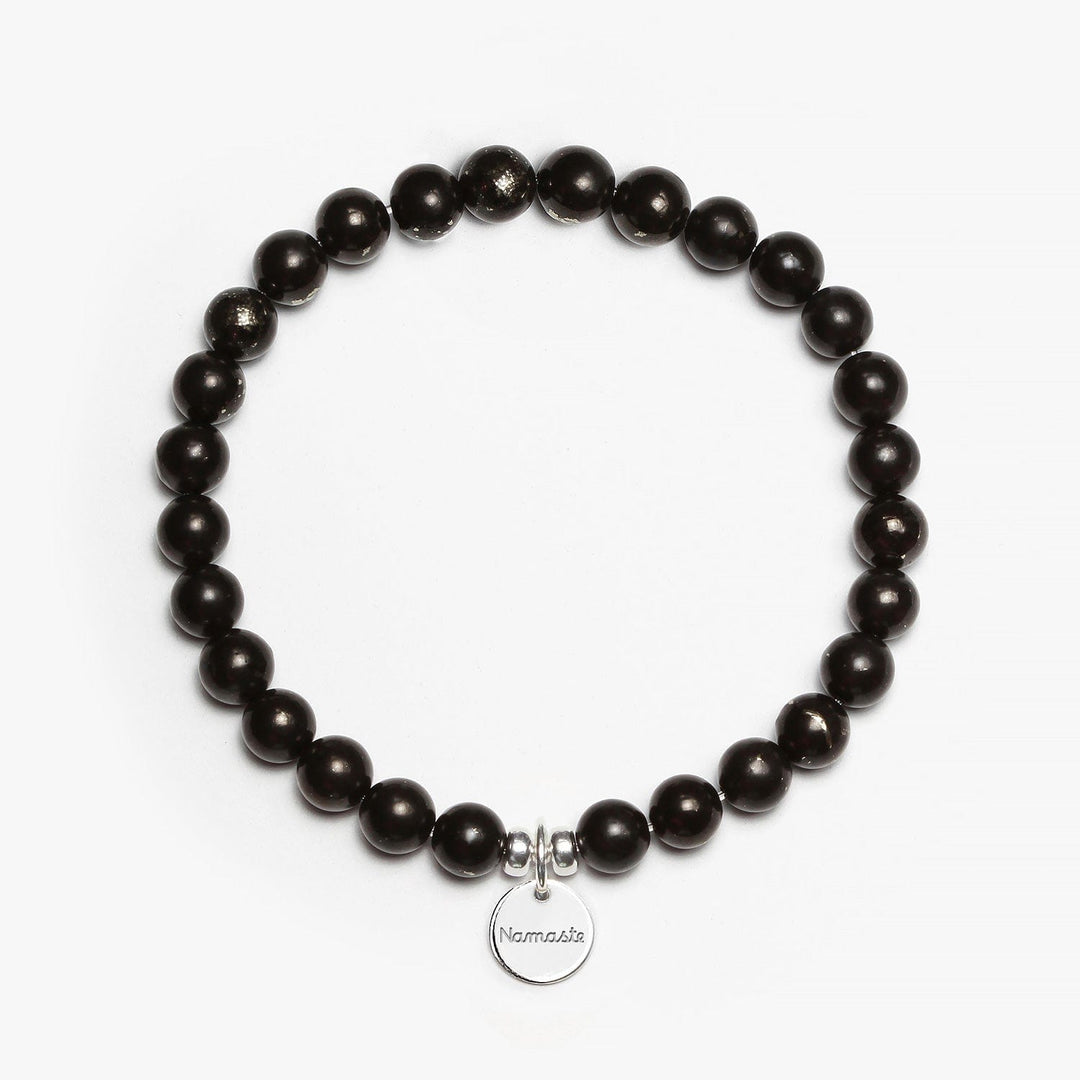 Spirit Jewel Bracelets Namaste Word / Medium (18cm) Shungite Crystal Gemstone Bracelet